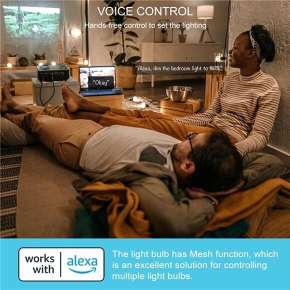 UCB Alexa Light Bulb 130W Equivalent, Smart Light Bulbs Warm White to Daylight - Picture 3 of 8